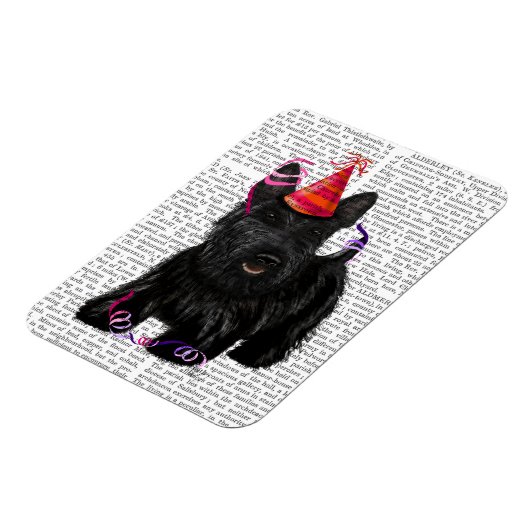 Scottish Terrier und Party Hat Magnet (Linke Seite)