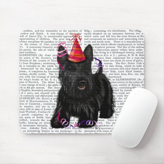 Scottish Terrier und Party Hat Mousepad (Mit Mouse)
