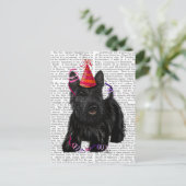 Scottish Terrier und Party Hat Postkarte (Stehend Vorderseite)