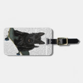 Scottish Terrier und Skateboard Gepäckanhänger (Vorderseite horizontal)