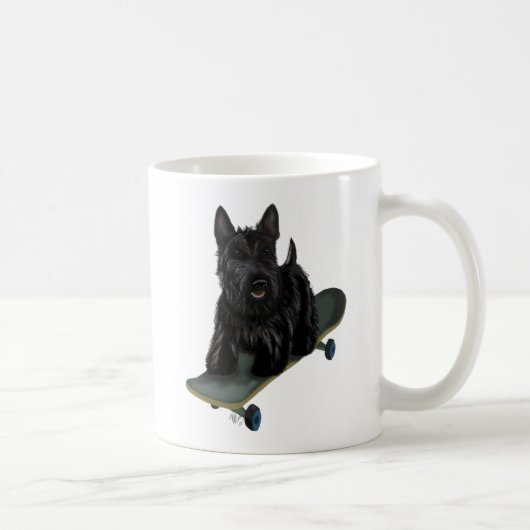 Scottish Terrier und Skateboard Kaffeetasse (Rechts)