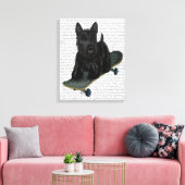 Scottish Terrier und Skateboard Leinwanddruck (Insitu (Wohnzimmer))