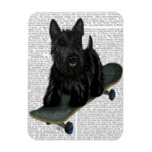 Scottish Terrier und Skateboard Magnet (Vertikal)