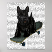 Scottish Terrier und Skateboard Poster (Vorne)