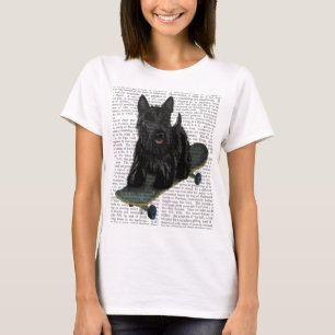 Scottish Terrier und Skateboard T-Shirt