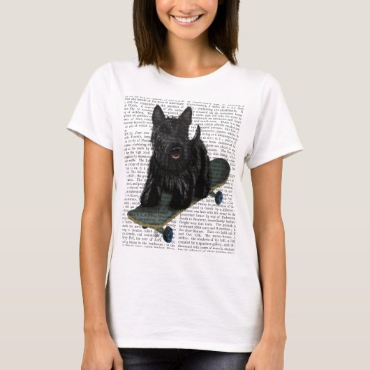 Scottish Terrier und Skateboard T-Shirt (Vorderseite)