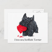 Scottish Terrier Valentine Feiertagspostkarte (Vorne/Hinten)