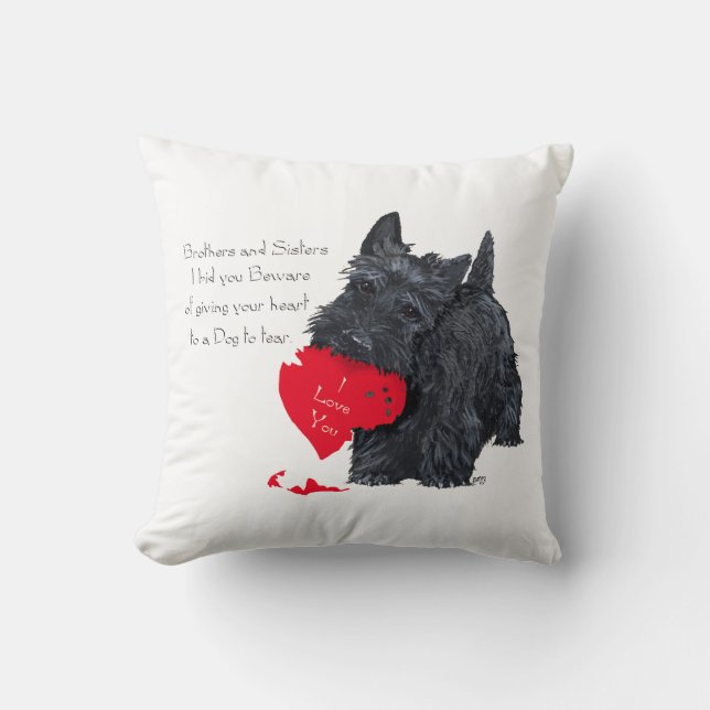 Scottish Terrier Valentine Kissen (Vorderseite)