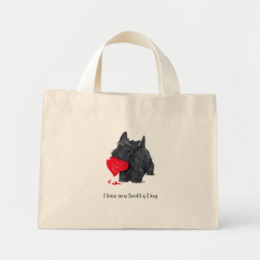 Scottish Terrier Valentine Mini Stoffbeutel (Vorne)