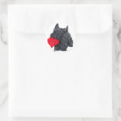 Scottish Terrier Valentine Runder Aufkleber (Tasche)