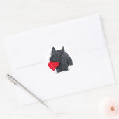 Scottish Terrier Valentine Runder Aufkleber (Umschlag)
