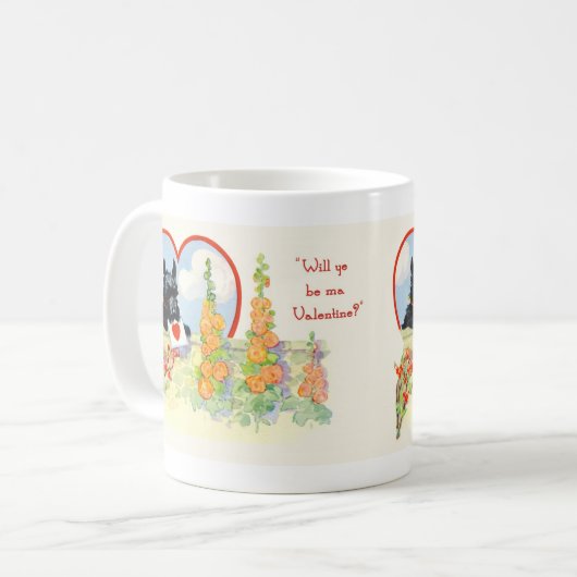 Scottish Terrier Valentine Tasse (Vorderseite Links)