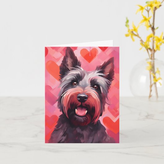 Scottish Terrier Valentinstag Karte (Gelbe Blume)