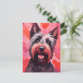 Scottish Terrier Valentinstag Postkarte (Stehend Vorderseite)