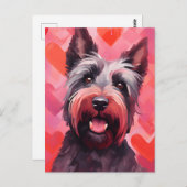 Scottish Terrier Valentinstag Postkarte (Vorne/Hinten)