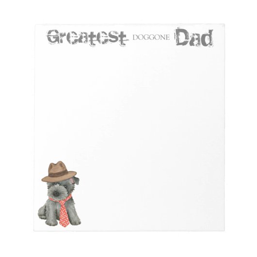 Scottish Terrier Vater Notepad Notizblock (Vorderseite)