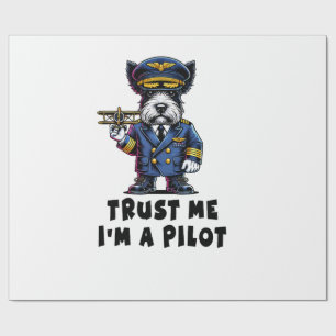 Scottish Terrier Vertrau Mir Ich Bin Ein Pilot Geschenkpapier