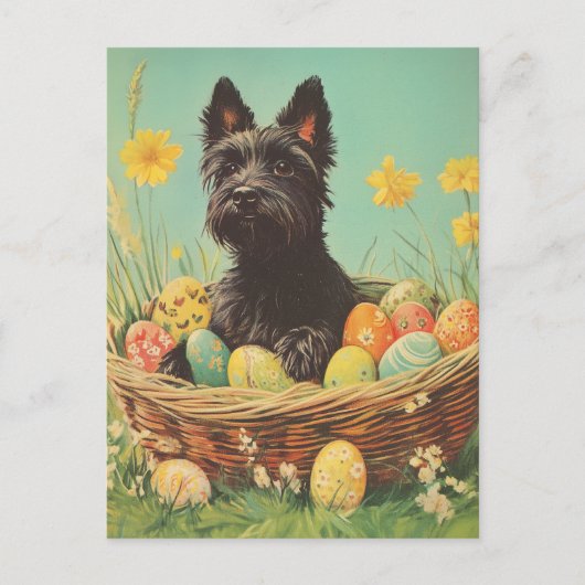 Scottish Terrier Vintag Oaster Postkarte (Vorderseite)