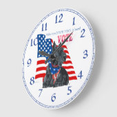 Scottish Terrier "VOTE Clock" Große Wanduhr (Winkel)
