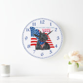 Scottish Terrier "VOTE Clock" Große Wanduhr (Zuhause)