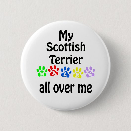 Scottish Terrier Walks Design Button (Vorderseite)