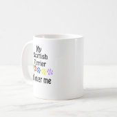 Scottish Terrier Walks Design Kaffeetasse (Vorderseite Links)