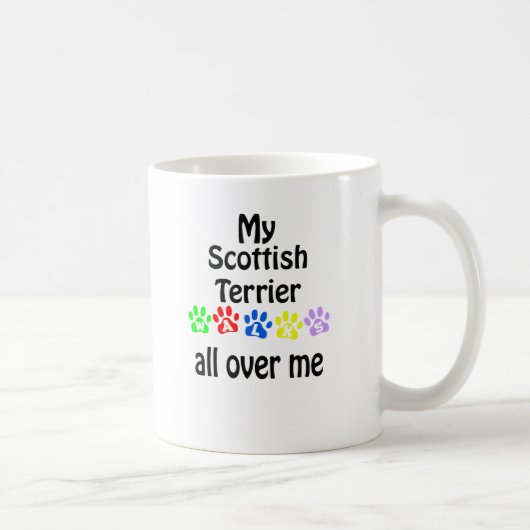 Scottish Terrier Walks Design Kaffeetasse (Rechts)