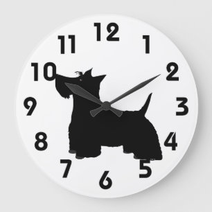 Scottish Terrier Wall Clock Große Wanduhr