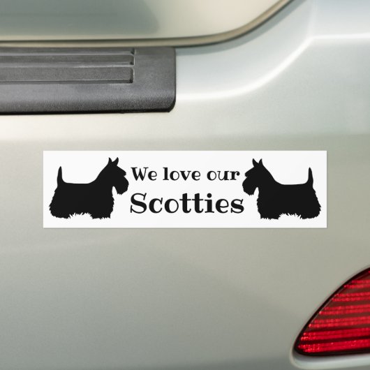 Scottish Terrier, We Liebe our Scotties, 2 Scottie Autoaufkleber (Auf Auto)