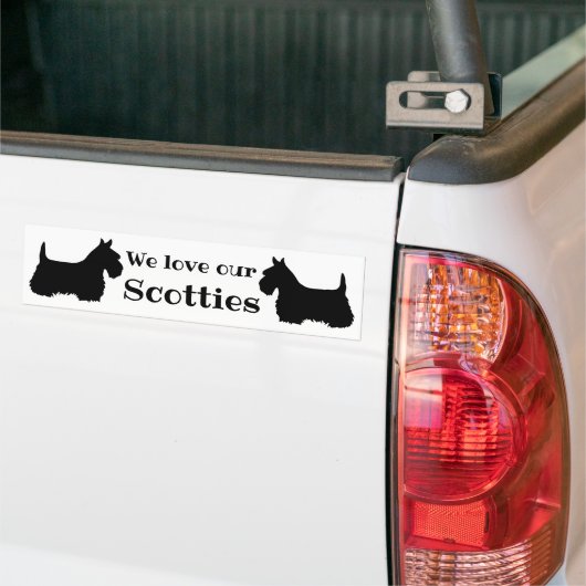 Scottish Terrier, We Liebe our Scotties, 2 Scottie Autoaufkleber (Auf Lkw)