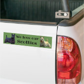 Scottish Terrier, We Liebe unsere, Weiß/Schwarz Autoaufkleber (Auf Lkw)