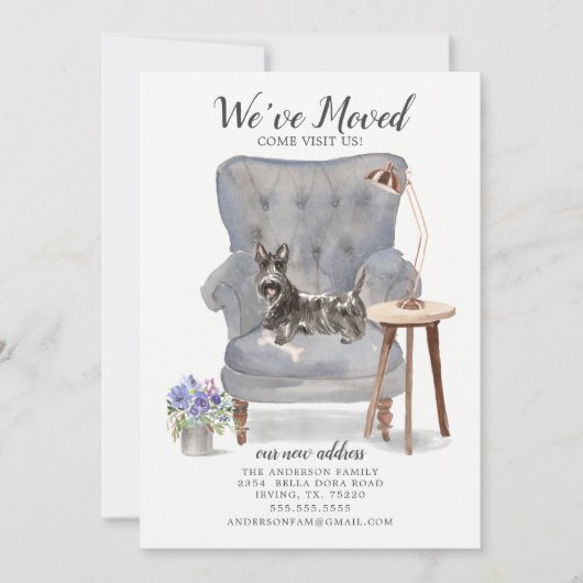 Scottish Terrier We moved Moving Ankündigung (Vorderseite)