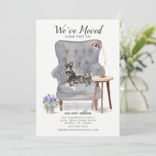 Scottish Terrier We moved Moving Ankündigung (Stehend Vorderseite)