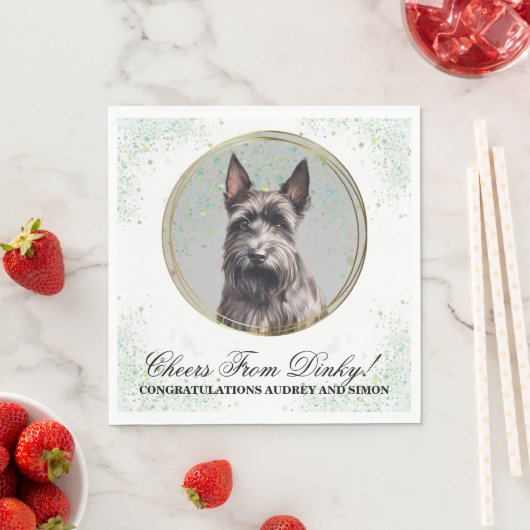 Scottish Terrier Wedding Napkins mit Hogs Foto Serviette (Beispiel)