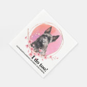 Scottish Terrier Wedding Napkins mit Hogs Foto Serviette (Ecke)