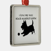 Scottish Terrier - Wee Black Bartded Laddie Ornament Aus Metall (Rechts)