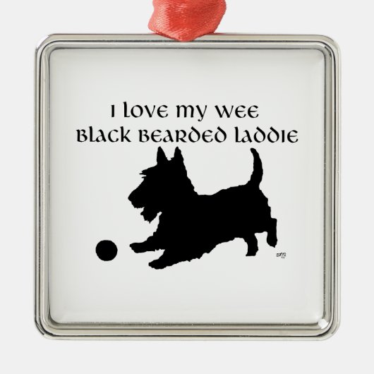 Scottish Terrier - Wee Black Bartded Laddie Ornament Aus Metall (Vorne)