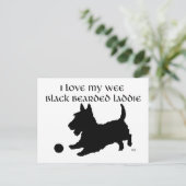 Scottish Terrier - Wee Black Bartded Laddie Postkarte (Stehend Vorderseite)