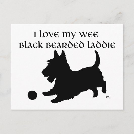 Scottish Terrier - Wee Black Bartded Laddie Postkarte (Vorderseite)