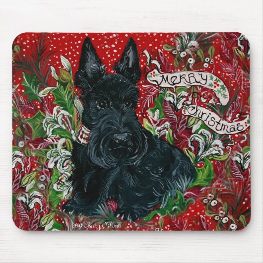 Scottish-Terrier-Weihnachten Mousepad (Vorne)