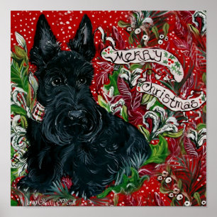 Scottish-Terrier-Weihnachten Poster