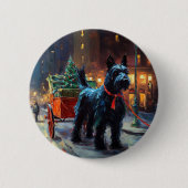 Scottish Terrier Weihnachtsfeiersaison Button (Vorderseite)