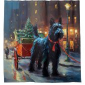 Scottish Terrier Weihnachtsfeiersaison Duschvorhang (Vorderseite)