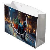 Scottish Terrier Weihnachtsfeiersaison Große Geschenktüte (Rückseite Schrägansicht)