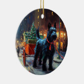 Scottish Terrier Weihnachtsfeiersaison Keramik Ornament (Rechts)