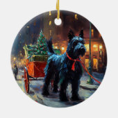 Scottish Terrier Weihnachtsfeiersaison Keramik Ornament (Hinten)