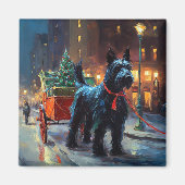 Scottish Terrier Weihnachtsfeiersaison Magnet (Vorne)