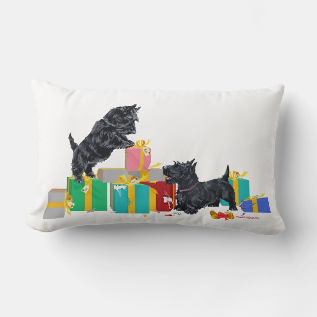 Scottish Terrier Weihnachtsgeschenke Pillow Lendenkissen (Vorderseite)