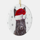 Scottish Terrier - Weihnachtsmannmütze Christmas B Keramik Ornament (Rechts)