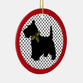 Scottish-Terrier-Weihnachtsscottie-Hund Keramik Ornament (Rechts)